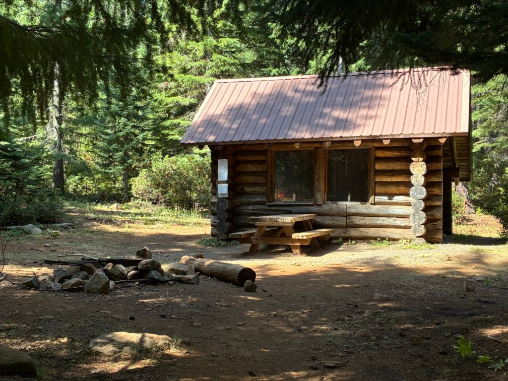 Exterior view of a log building
